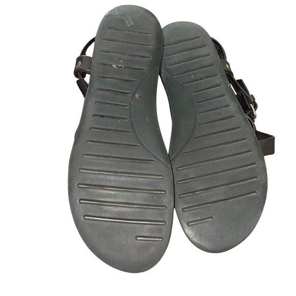 Emozioni Womens Sandals Size 40 Brown Leather Designer Gladiator Italy - Picture 6 of 13